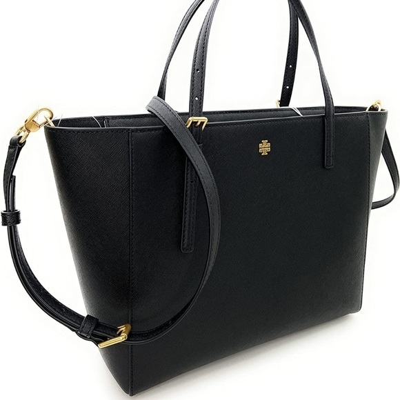 New Tory Burch bag tote black leather gold-tone hardware NWT. - Picture 6 of 12